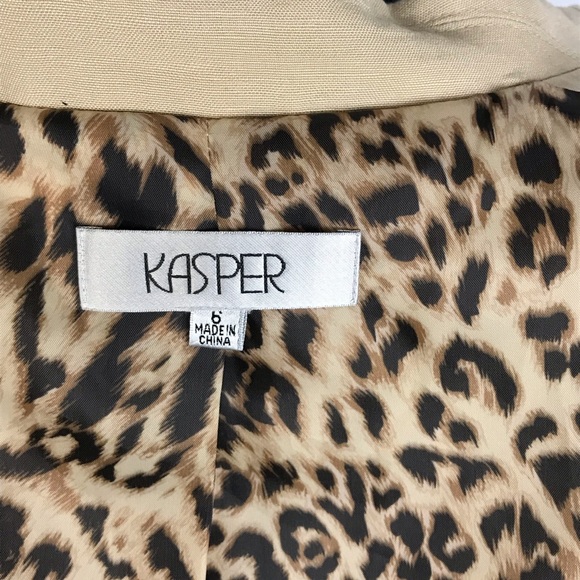 Kasper Woman’s Blazer Sz 6 Safari Khaki Tan - Picture 7 of 8